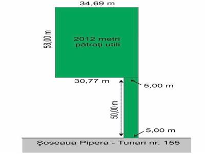 Teren intravilan Pipera, 2012mp + 250mp drum, zona M3